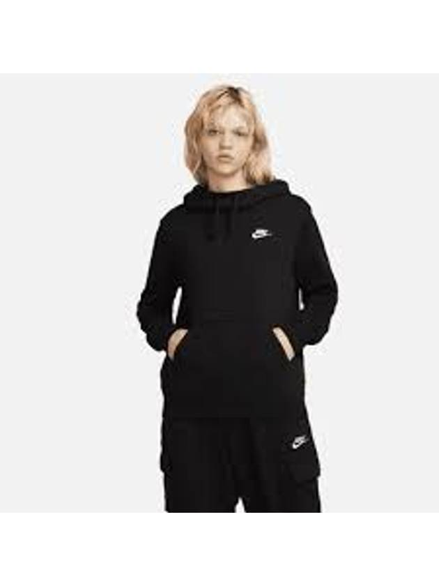 Sportswear Club Fleece Funnel-Neck Hoodie Black - NIKE - BALAAN 2