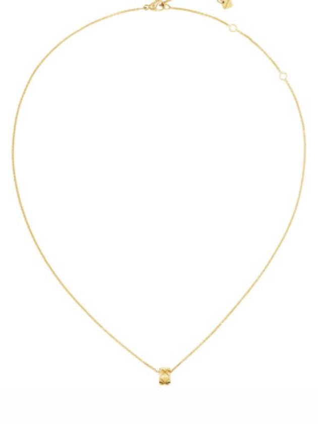 Coco Crush Quilted Motif Necklace Gold - CHANEL - BALAAN 3