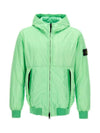 Men's Garment Dyed Crinkle Reps Recycled Nylon Primaloft TC Hooded Jacket Light Green - STONE ISLAND - BALAAN 1