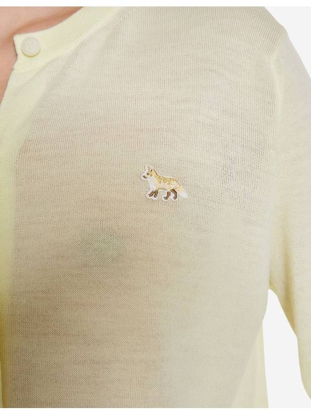 Baby Fox Patch Regular Cardigan Lemonade - MAISON KITSUNE - BALAAN 6