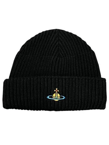 embroidered logo knit beanie hat 40404595 271535 1100520 - VIVIENNE WESTWOOD - BALAAN 1