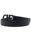 Men's Gancini Reversible Leather Belt Black - SALVATORE FERRAGAMO - BALAAN 3