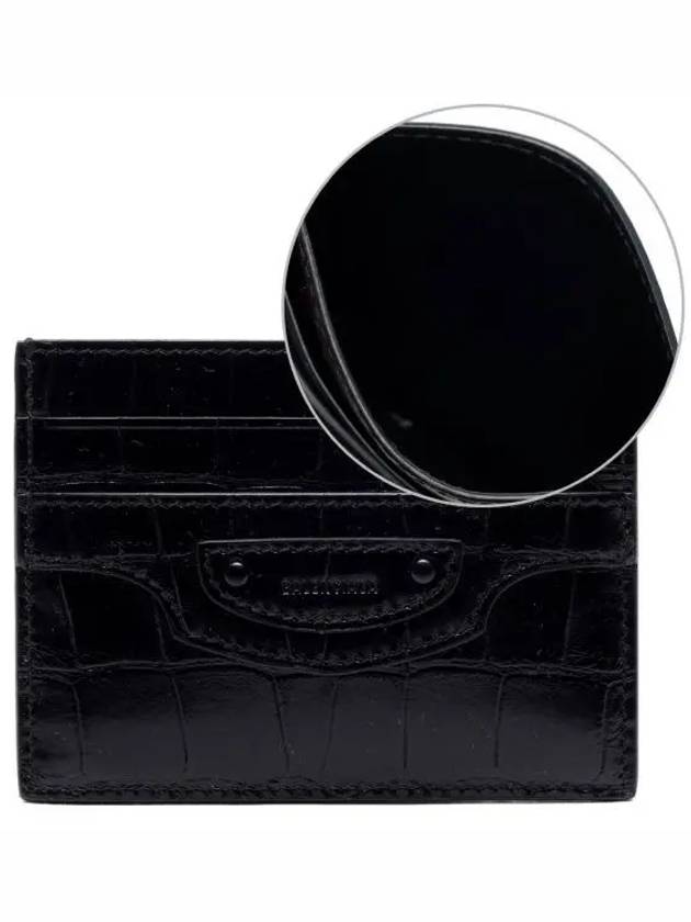 Neo Classic Crocodile Effect Card Wallet Black - BALENCIAGA - BALAAN 2