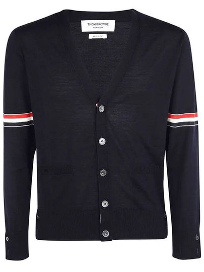 Stripe Armband Merino Wool Cardigan Navy - THOM BROWNE - BALAAN 2