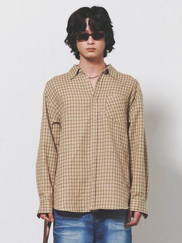 Ueyama Oversized Check Long Sleeve Shirt Mustard - NUAKLE - BALAAN 2