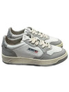 Men's Medalist Low Leather Sneakers Grey White - AUTRY - BALAAN 2