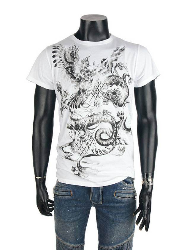 Dragon Short Sleeve T-Shirt White - BALMAIN - BALAAN.