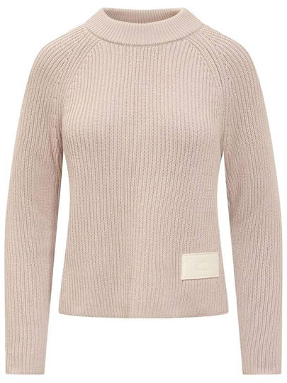 Logo Patch Wool Knit Top Pink - AMI - BALAAN 2