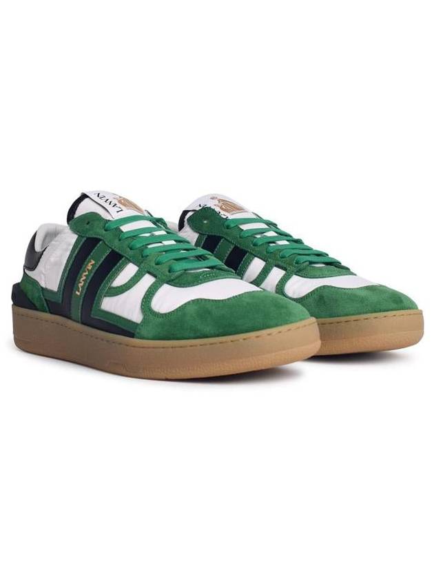 Lanvin 'Clay' Green Leather Blend Sneakers - LANVIN - BALAAN 2