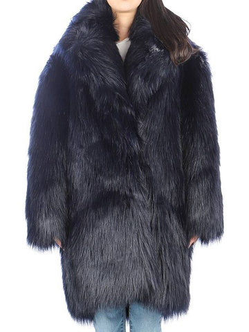 Women's Raid Fur Coat Navy - MAX MARA - BALAAN 1