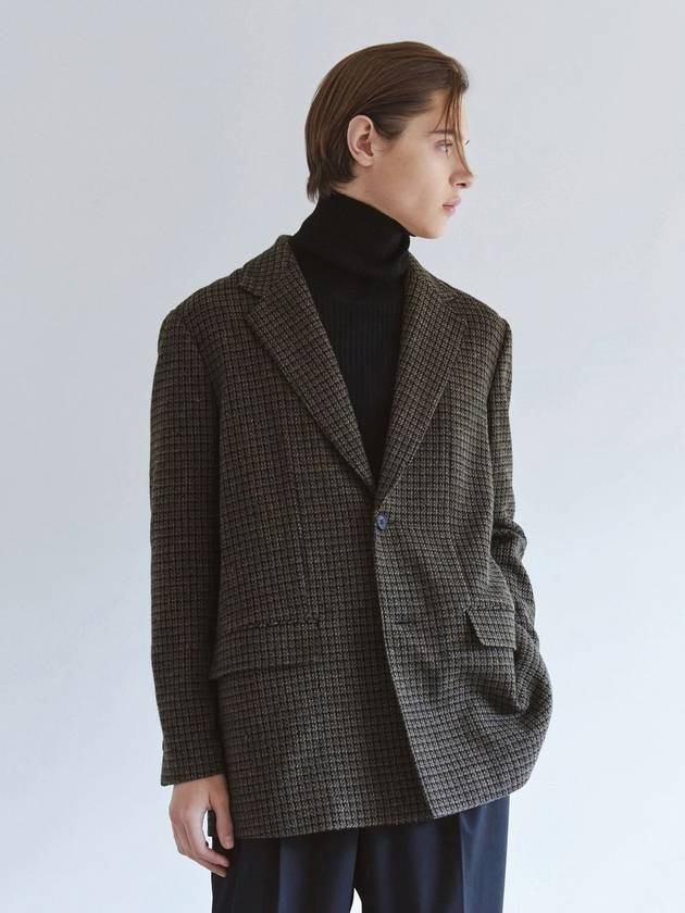 Wool Single Blazer Brown Check - IFELSE - BALAAN 1