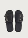 Gancini Buckle Sandals Black - SALVATORE FERRAGAMO - BALAAN 3