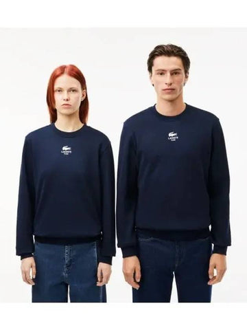 Casual crew neck sweatshirt navy - LACOSTE - BALAAN 1