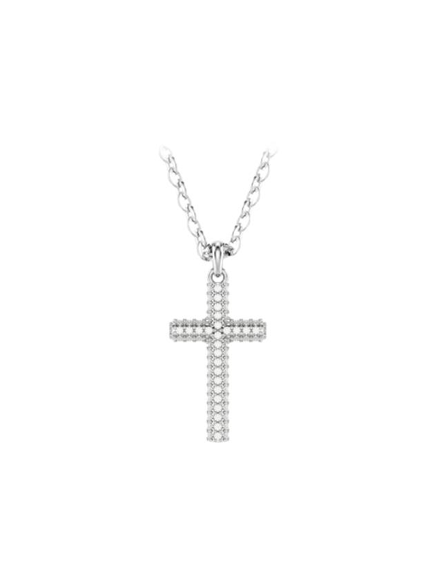 Insigne Pave Cross Rhodium Necklace White - SWAROVSKI - BALAAN 1