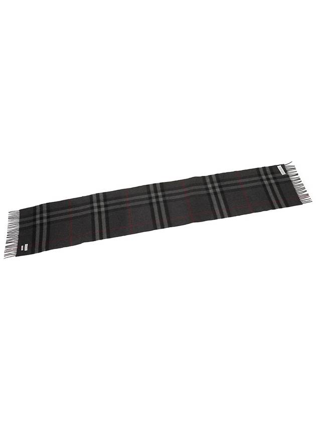 Check Cashmere Scarf Charcoal - BURBERRY - BALAAN 5