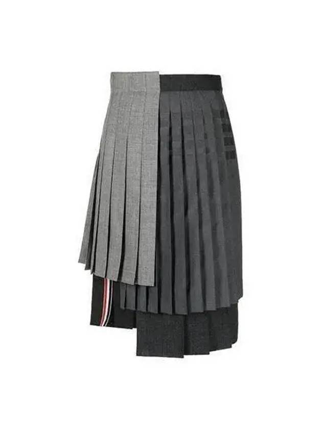 Women s Asymmetric Flip Midi Skirt MED GRAY FGC935F 00473 - THOM BROWNE - BALAAN 1