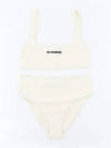 Logo Print Square Neck Bikini Ecru - JIL SANDER - BALAAN 3