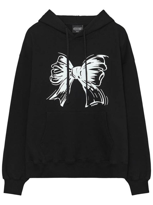 IBA24UHD06BK RIBBON LOGO HOODIE BLACK - ITZAVIBE - BALAAN 1