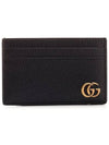 Gold Hardware GG Marmont Card Wallet Black - GUCCI - BALAAN 2