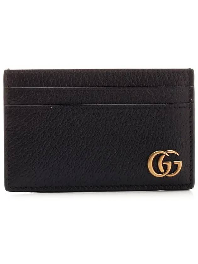 Gold Hardware GG Marmont Card Wallet Black - GUCCI - BALAAN 3