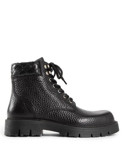 Haddock Leather Combat Boots Black - BOTTEGA VENETA - BALAAN 2