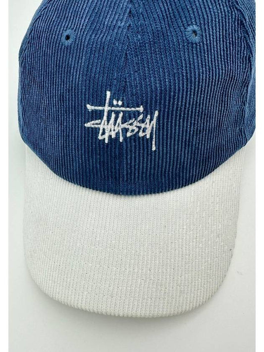 AU Australia Graffiti Corduroy Low Pro Cap ST705001 Blue White ONE SIZE - STUSSY - BALAAN 2