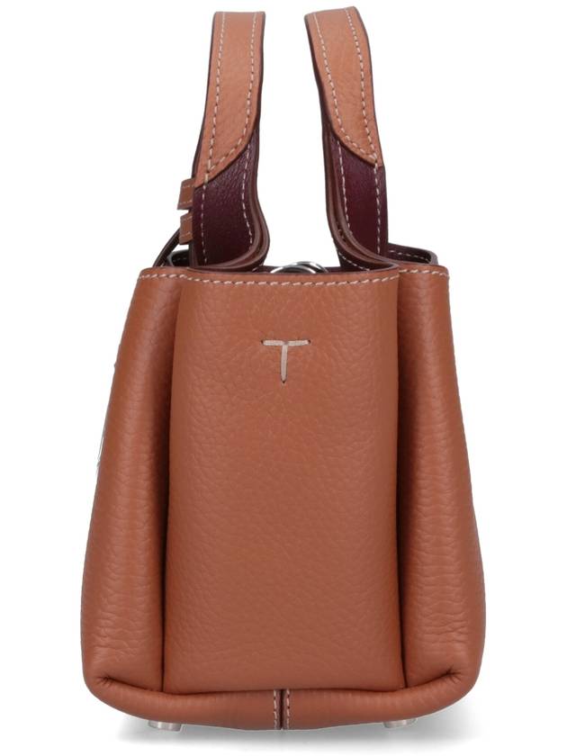 Micro Leather Tote Bag Brown - TOD'S - BALAAN 6