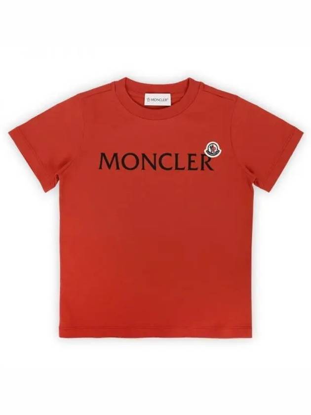 Kids lettering logo wappen short sleeve dark red 8C00003 89AFV 365 8 10A 271391 1053597 - MONCLER - BALAAN 1