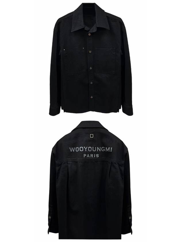 Back Logo Denim Cotton Long Sleeve Shirt Black - WOOYOUNGMI - BALAAN 5