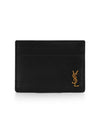 Tiny Monogram Shiny Leather Card Case Black - SAINT LAURENT - BALAAN 2