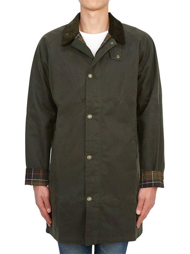 Men's Macklow Wax Zip Up Jacket Olive - BARBOUR - BALAAN 6