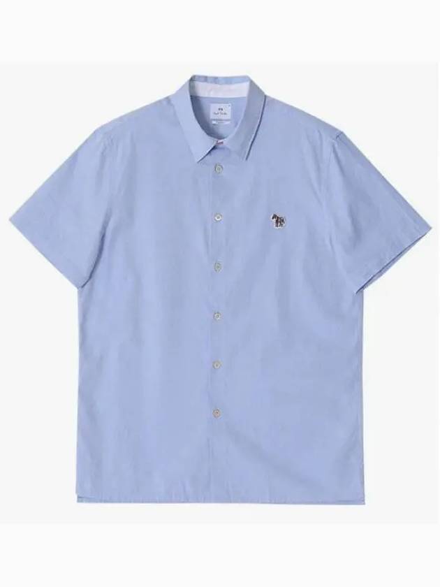 Zebra Patch Casual Fit Short Sleeve Shirt Light Blue - PAUL SMITH - BALAAN 2