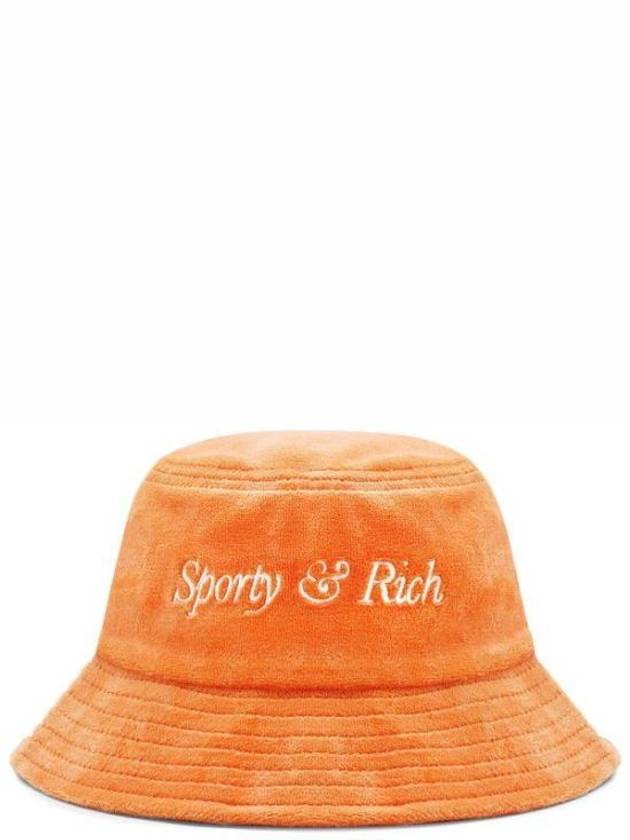 Embroidered Logo Cotton Bucket Hat Orange - SPORTY & RICH - BALAAN 2