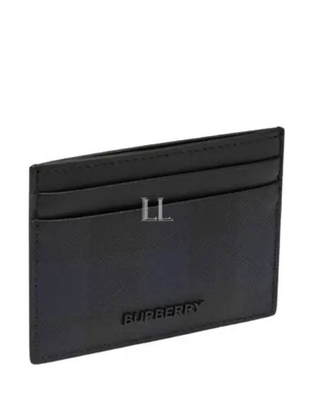 Check Leather Card Wallet Navy - BURBERRY - BALAAN 2