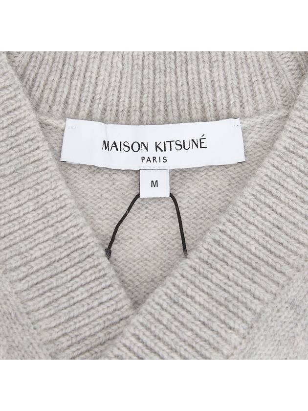 Baby Fox Patch Boxy Cardigan Light Grey Melange - MAISON KITSUNE - BALAAN 10