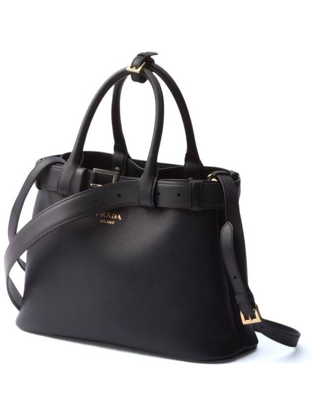 medium belted leather handbag - PRADA - BALAAN 4