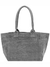 Yenky Zipper Logo Washed Cotton Tote Bag Grey - ISABEL MARANT - BALAAN 5