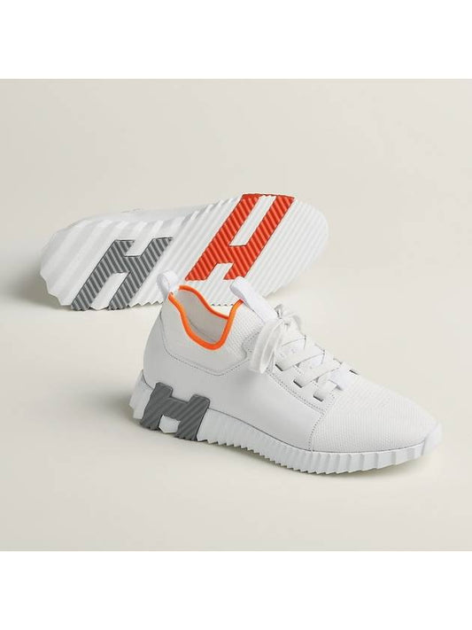 Depart Sneakers Knit Calfskin Blanc - HERMES - BALAAN 2