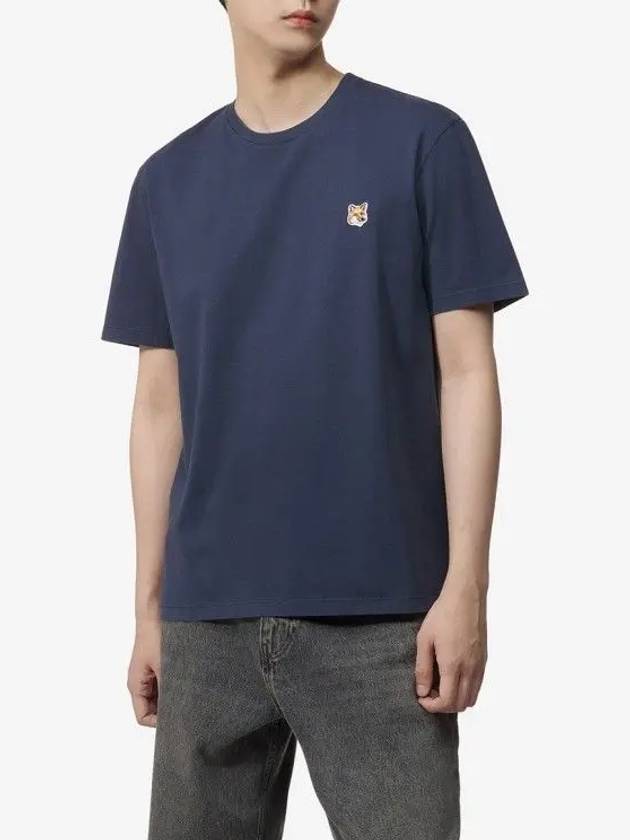 Fox Head Patch Classic Short Sleeve T-Shirt Ink Blue - MAISON KITSUNE - BALAAN 4