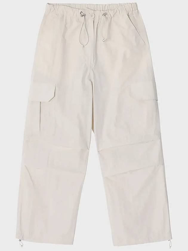 Cotton Nylon Parasuit Pants Cream - NOIRER FOR WOMEN - BALAAN 9