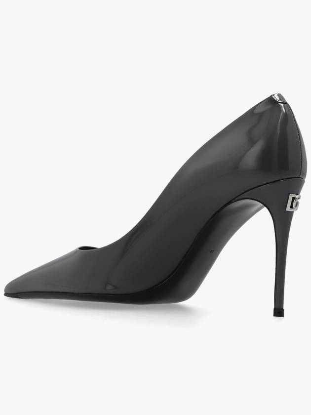 Women's Polished Calfskin Pumps Heel Gray - DOLCE&GABBANA - BALAAN 6