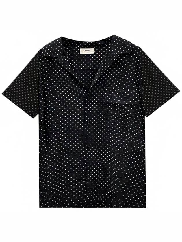 Hawaiian Viscose Short Sleeve Shirt Black - CELINE - BALAAN 2