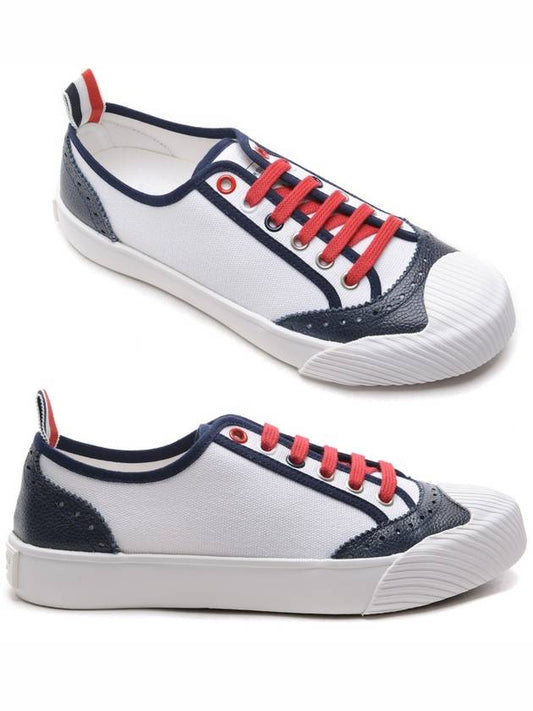 Women's Contrast Piping Low Top Sneakers White - THOM BROWNE - BALAAN 2