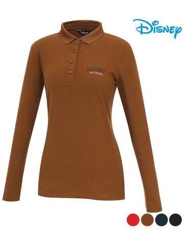 Women s collar pattern t shirt DL4LTS090 - DISNEY GOLF - BALAAN 1