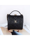 Women's Gold Vanity Retro Lambskin Chain Mini Bag Black - CHANEL - BALAAN.