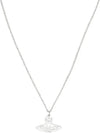 Women's Thin Line Short Flat ORB Pendant Necklace Silver - VIVIENNE WESTWOOD - BALAAN 2