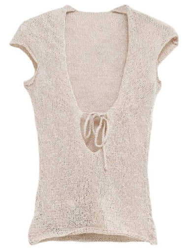 Chamomile low neckline knit top gold - PALOMA WOOL - BALAAN 1