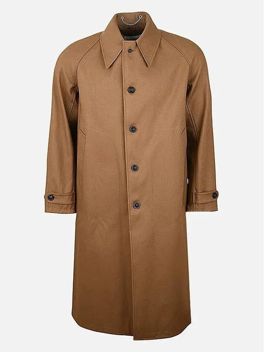 Men's Back Stitch Long Single Coat Brown - MAISON MARGIELA - BALAAN 2