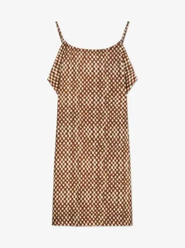 Printed velvet halter dress brown 06O102BROWN - ERL - BALAAN 1