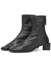 Branded Leather Middle Boots Black - ACNE STUDIOS - BALAAN 2